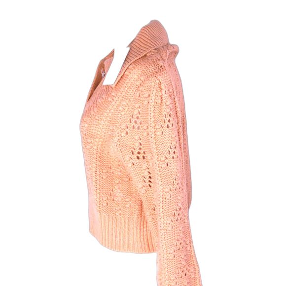 WAYF Stevie Pointelle Loose Knit Soft Pullover Peach M NWT (B5) - Picture 3 of 8